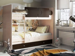 Кровать двухъярусная "Тетрис" (щиты) с бортиками + ящики в Лабытнанги - labytnangi.mebel-74.com | фото