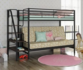 Кровать двухъярусная с диваном "Мадлен-3" (Черный/Серый) в Лабытнанги - labytnangi.mebel-74.com | фото