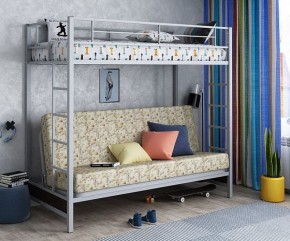Кровать двухъярусная с диваном "Мадлен" (Серый/Фиолетовый) в Лабытнанги - labytnangi.mebel-74.com | фото