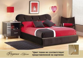 Кровать Феодосия 1400 со стразами в к/з "Классик 307 коричневый" (серия Норма) +основание +ПМ в Лабытнанги - labytnangi.mebel-74.com | фото