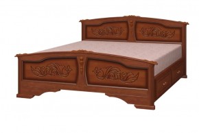 ЕЛЕНА Кровать из массива 1800 (Орех) с 2-мя ящиками в Лабытнанги - labytnangi.mebel-74.com | фото