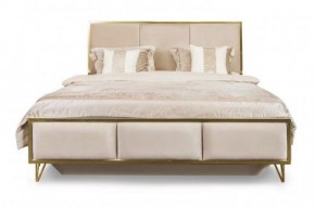Кровать Lara 1600 с мягким изголовьем + основание (белый глянец) в Лабытнанги - labytnangi.mebel-74.com | фото
