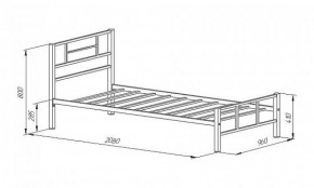 Кровать металлическая "Кадис 900х1900" Черный в Лабытнанги - labytnangi.mebel-74.com | фото