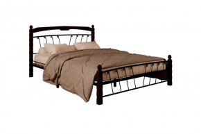 Кровать "Муза 1" КМД10  Черная (1600*2000) (ножки-шоколад) с коваными изделиями в Лабытнанги - labytnangi.mebel-74.com | фото