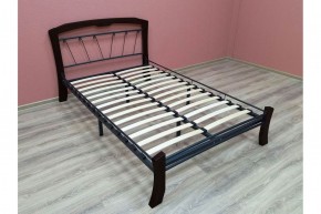 Кровать "Муза 4 Лайт" КМД9 Черная (1400*2000) (ножки-шоколад) с коваными изделиями в Лабытнанги - labytnangi.mebel-74.com | фото