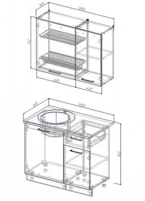 Кухонный гарнитур Графика 1000 (Стол. 26мм) в Лабытнанги - labytnangi.mebel-74.com | фото