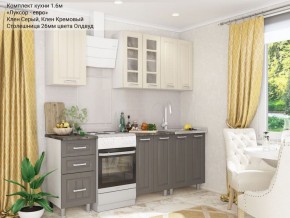 Кухонный гарнитур Луксор-евро 1600 серый-кремовый в Лабытнанги - labytnangi.mebel-74.com | фото