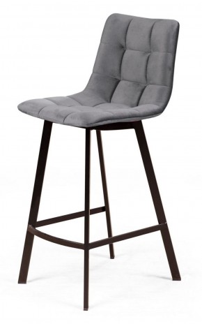 Полубарный стул CHILLI-QB SQUARE светло-серый #26, велюр / черный каркас (H=66cm) М-City в Лабытнанги - labytnangi.mebel-74.com | фото