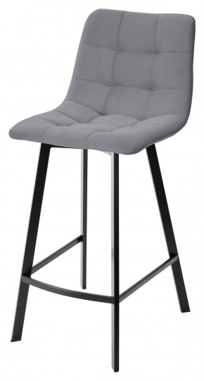 Полубарный стул CHILLI-QB SQUARE серый #27, велюр / черный каркас (H=66cm) М-City в Лабытнанги - labytnangi.mebel-74.com | фото