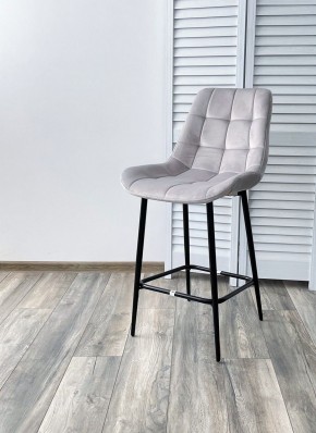 Полубарный стул ХОФМАН, цвет H-09 Светло-серый, велюр / черный каркас H=63cm М-City в Лабытнанги - labytnangi.mebel-74.com | фото