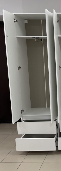 Шкаф 2-ств. с 2 ящиками и вешалкой "Бьянко" в Лабытнанги - labytnangi.mebel-74.com | фото