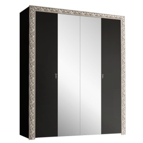 Шкаф 4-х дв. (с зеркалами)  Premium черная/серебро (ТФШ1/4(П) в Лабытнанги - labytnangi.mebel-74.com | фото