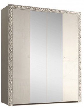 Шкаф 4-х дв. (с зеркалами) Premium слоновая кость/серебро (ТФШ1/4(П) в Лабытнанги - labytnangi.mebel-74.com | фото