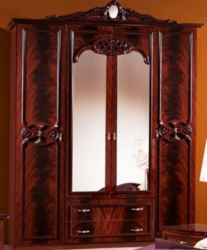 Шкаф 4-х дверный с зеркалами (03.144) Ольга (могано) в Лабытнанги - labytnangi.mebel-74.com | фото