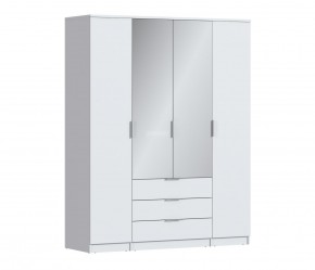 Шкаф 4х дверный с зеркалами Николь СБ-2595/1 (Белый) в Лабытнанги - labytnangi.mebel-74.com | фото