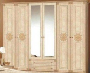 Шкаф 6-и дверный с зеркалами (02.146) Рома (беж) в Лабытнанги - labytnangi.mebel-74.com | фото