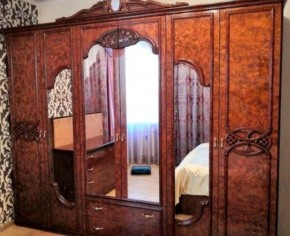 Шкаф 6-и дверный с зеркалами (03.146) Ольга (орех) в Лабытнанги - labytnangi.mebel-74.com | фото