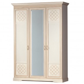 Шкаф для одежды 3-дверный №800 Парма кремовый белый в Лабытнанги - labytnangi.mebel-74.com | фото
