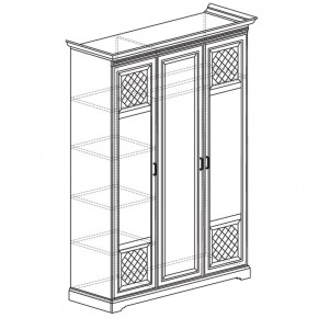Шкаф для одежды 3-дверный №800 Парма кремовый белый в Лабытнанги - labytnangi.mebel-74.com | фото