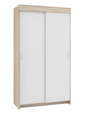 Шкаф-купе Бассо 1.0 (Дуб Сонома/Белый) 2 двери 2 зеркальные вставки в Лабытнанги - labytnangi.mebel-74.com | фото