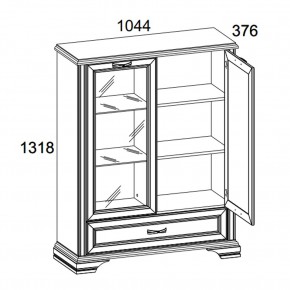Шкаф с витриной 1V1D1SL, MONAKO, цвет Сосна винтаж/дуб анкона в Лабытнанги - labytnangi.mebel-74.com | фото