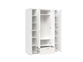 Шкаф СИРИУС четырехдверный с одним выдвижным ящиком и зеркалом, цвет Белый в Лабытнанги - labytnangi.mebel-74.com | фото