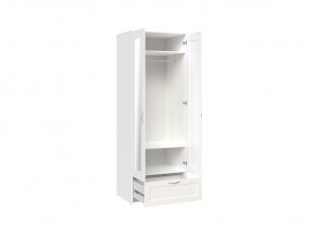 Шкаф СИРИУС двухдверный белый с одним выдвижным ящикам и двумя зеркалами в Лабытнанги - labytnangi.mebel-74.com | фото