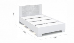 Спальня Аврора Кровать 120 со встроенным основанием под матрас Белый/Ателье светлый в Лабытнанги - labytnangi.mebel-74.com | фото