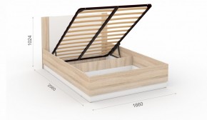Спальня Аврора Кровать 160 с подъемным механизмом Дуб сонома/Белый в Лабытнанги - labytnangi.mebel-74.com | фото