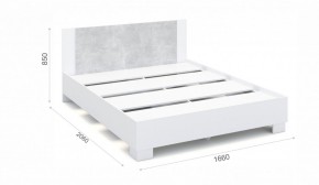 Спальня Аврора Кровать 160 со встроенным основанием под матрас Белый/Ателье светлый в Лабытнанги - labytnangi.mebel-74.com | фото