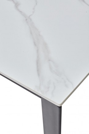 Стол CORNER 120 MATT WHITE MARBLE SOLID CERAMIC / BLACK, ®DISAUR в Лабытнанги - labytnangi.mebel-74.com | фото