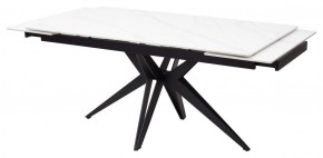 Стол FORIO 160 MATT WHITE MARBLE SOLID CERAMIC / BLACK, ®DISAUR в Лабытнанги - labytnangi.mebel-74.com | фото
