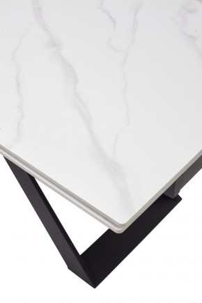 Стол LIVORNO 180 MATT WHITE MARBLE SOLID CERAMIC / BLACK, ®DISAUR в Лабытнанги - labytnangi.mebel-74.com | фото