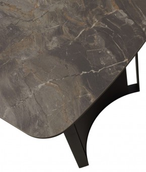 Стол RASMUS 160 KL-80 Серый мрамор, итальянская керамика / черный каркас, ®DISAUR в Лабытнанги - labytnangi.mebel-74.com | фото