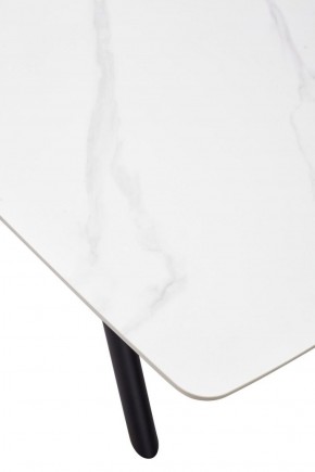 Стол RIVOLI 140 MATT WHITE MARBLE SOLID CERAMIC / BLACK, ®DISAUR в Лабытнанги - labytnangi.mebel-74.com | фото